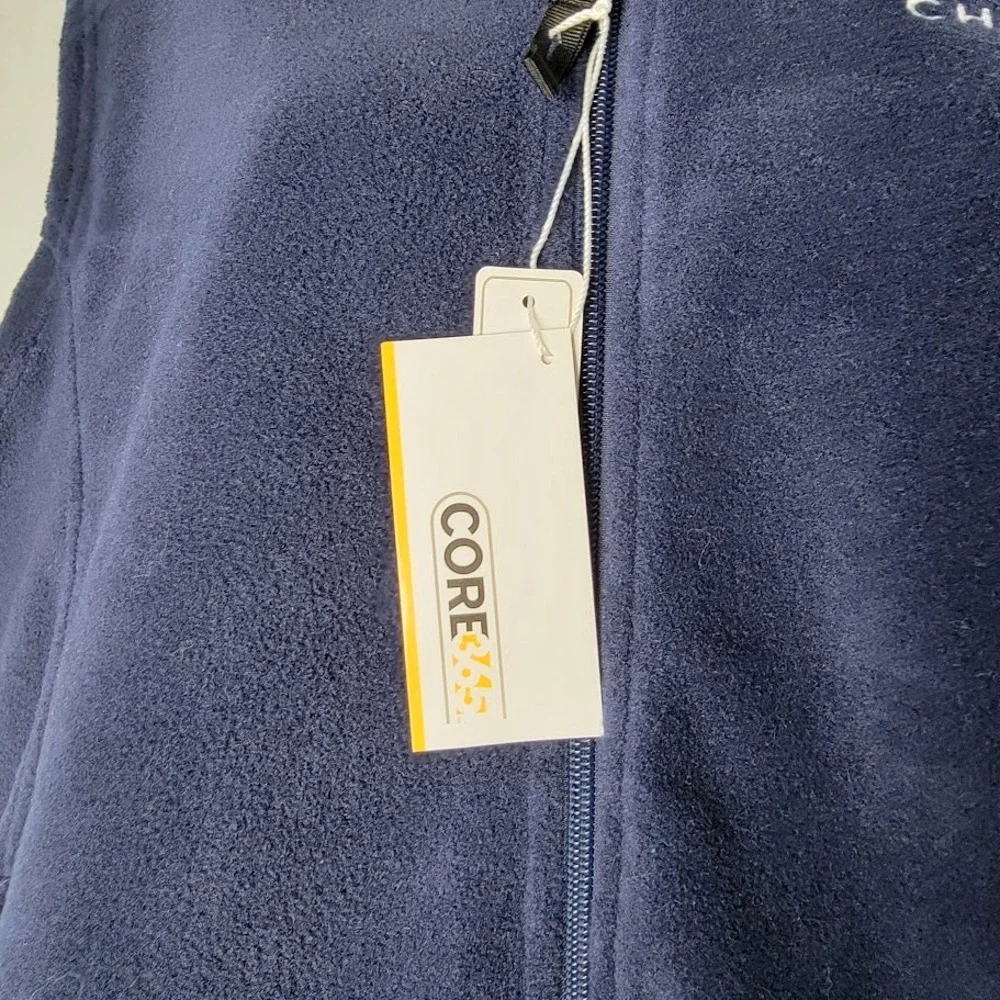 Core 365 Women's Fleece Vest XL Navy Full Zip Sleeveless Chimerix Logo NWT - Picture 3 of 9